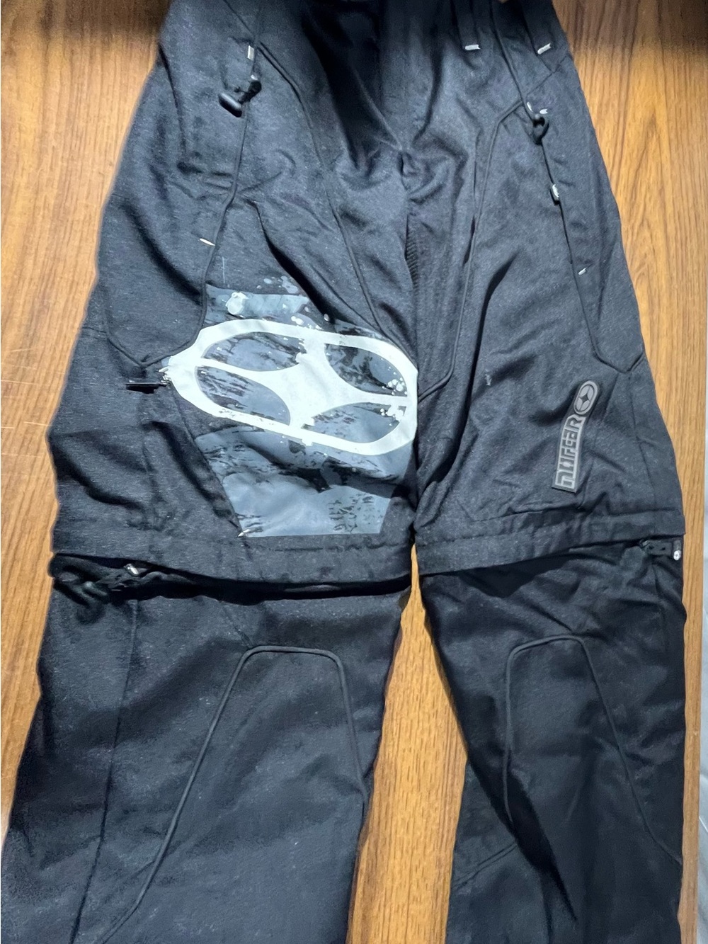 Vintage No Fear Combat Convertible Motorcycle Pants Black Mens Size 30 Rn# 88611